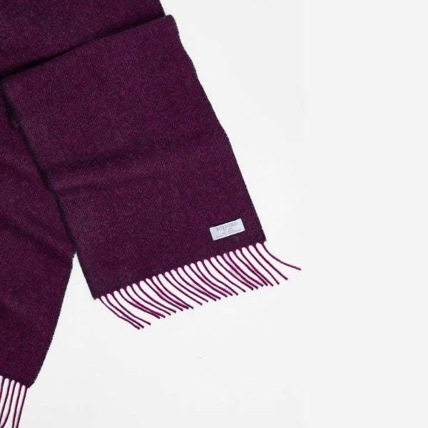Magenta Juniper Herringbone Lambswool Scarf | Foxford | boogie + birdie
