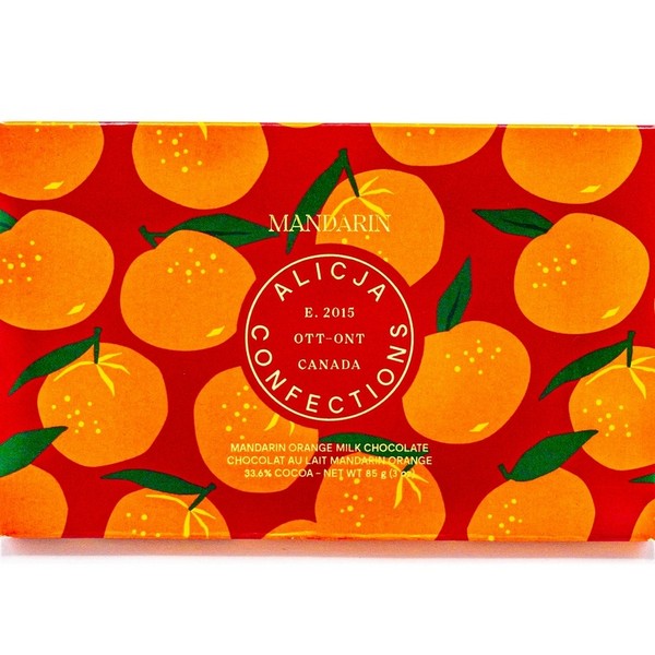Mandarin Orange Milk Chocolate Postcard Bar | Alicja Confections | boogie + birdie