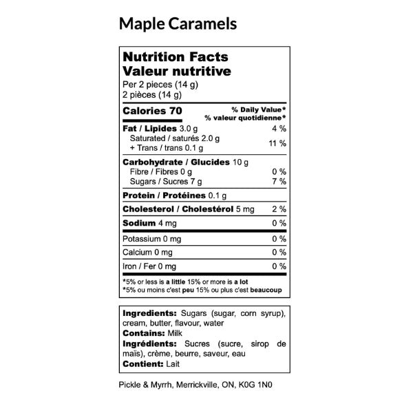 Maple Caramels 6 oz Bag | Pickle & Myrrh | boogie + birdie

