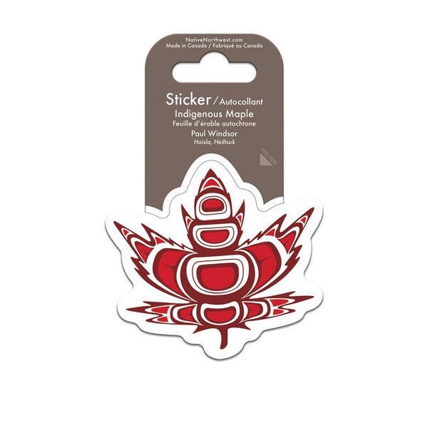 Indigenous Maple Leaf Sticker - Haisla/Heiltsuk | Native Northwest | boogie + birdie
