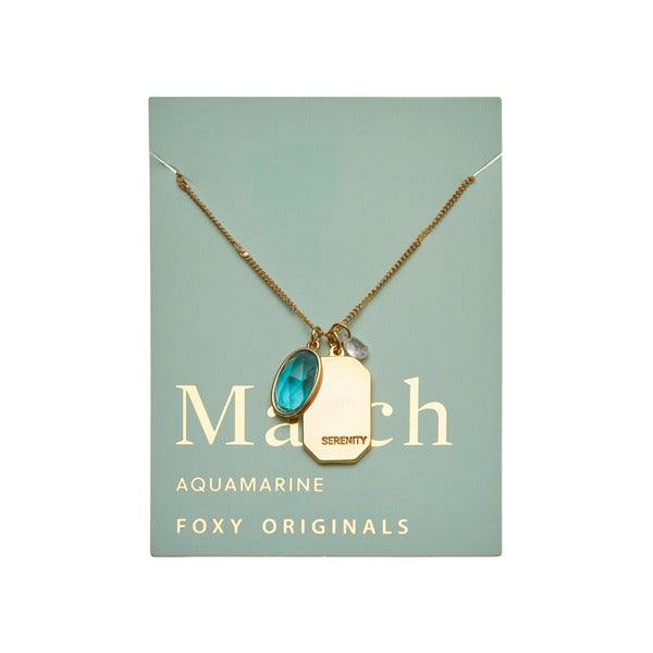 March Aquamarine Birthstone Necklace | Foxy Originals | boogie + birdie
