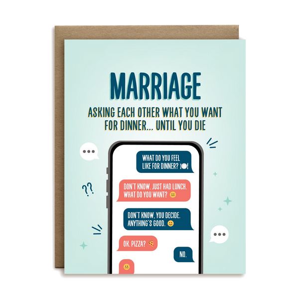 Marriage Dinner Wedding Card | I'll Know It When I See It | boogie + birdie