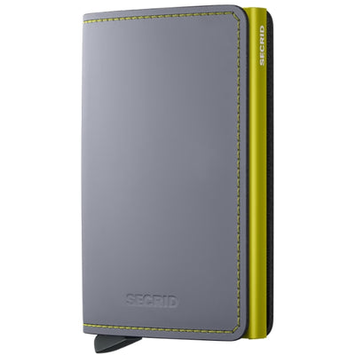Matte Grey & Lime Secrid Slimwallet (SM-Grey-Lime) | Wallets| boogie + birdie