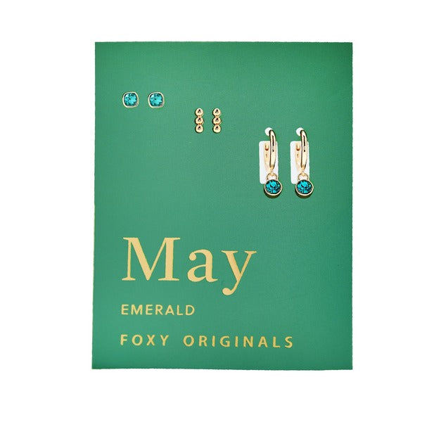 May Emerald Birthstone Drop Earrings | Foxy Originals | boogie + birdie