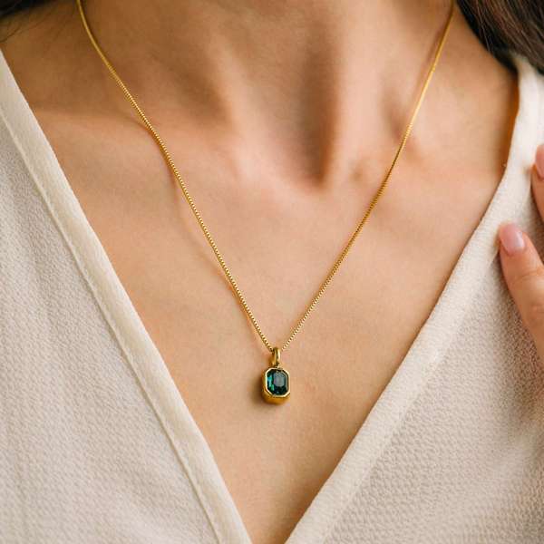Gold May Waterproof Birthstone Necklace | Lover's Tempo | boogie + birdie