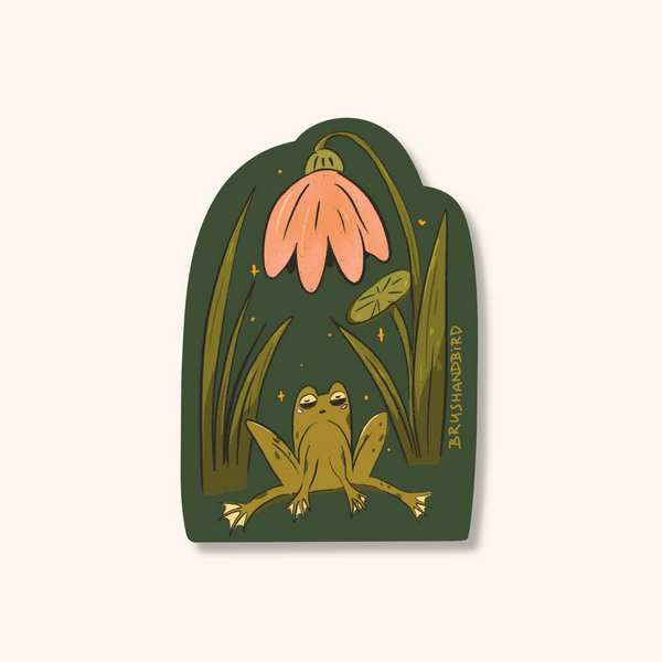Meditating Frog Sticker | Brush + Bird Paper Co. | boogie + birdie


