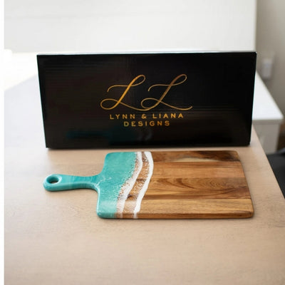 Caribbean Blue Medium Acacia Cheese Board | Lynn & Liana | boogie + birdie