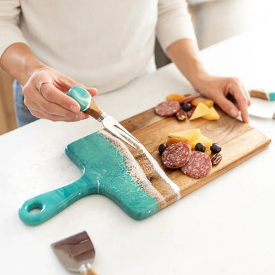Caribbean Blue Medium Acacia Cheese Board | Lynn & Liana | boogie + birdie