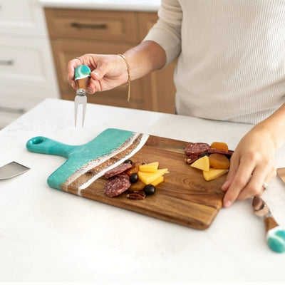 Caribbean Blue Medium Acacia Cheese Board | Lynn & Liana | boogie + birdie