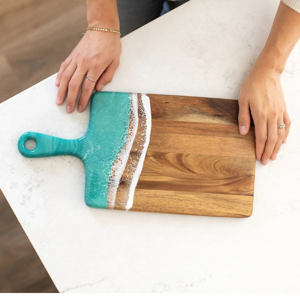 Caribbean Blue Medium Acacia Cheese Board | Lynn & Liana | boogie + birdie 