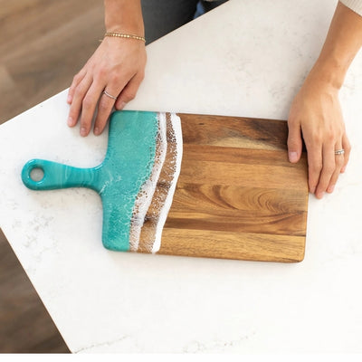 Caribbean Blue Medium Acacia Cheese Board | Lynn & Liana | boogie + birdie