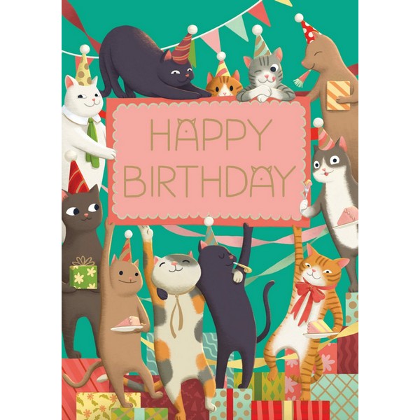 Menagerie Birthday Cats Birthday Card | Roger La Borde | boogie + birdie