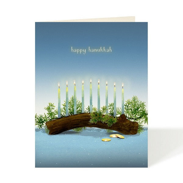 Menorah and Gelt Hanukkah Card | Felix Doolittle | boogie + birdie