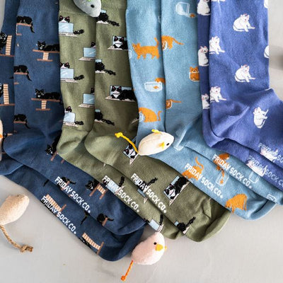 Men's Black Cat Socks | Friday Sock Co. | boogie + birdie