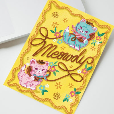 Meowdy Art Card | To & Fro Gift Co. | boogie + birdie