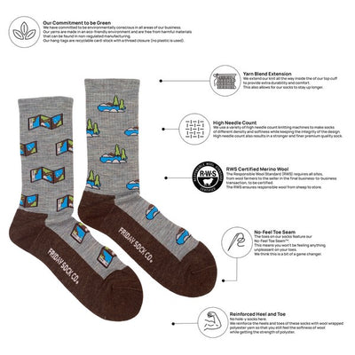 Men's Map & Outdoors Merino Wool Socks | Friday Sock Co. | boogie + birdie