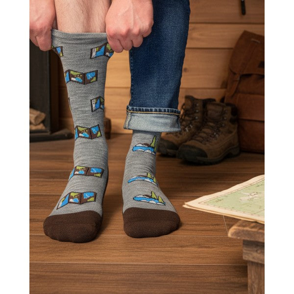 Men's Map & Outdoors Merino Wool Socks | Friday Sock Co. | boogie + birdie
