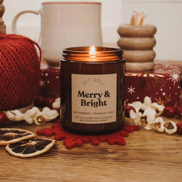 Merry And Bright Candle Candle | Shy Wolf Candles | boogie + birdie

