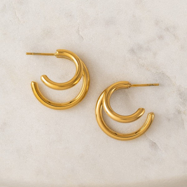 Gold Mila Waterproof Hoops | Lover’s Tempo | boogie + birdie

