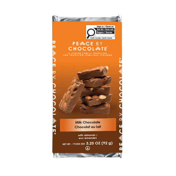Milk Chocolate Bar with Almonds | Peace by Chocolate | boogie + birdie

