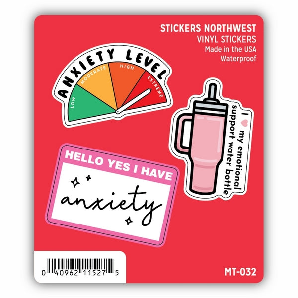 Anxiety Mini Stickers | Set of 3 | Stickers Northwest | boogie + birdie