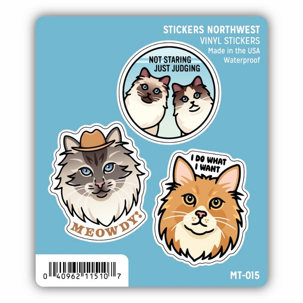 Cat Faces Mini Stickers | Set of 3 | Stickers Northwest | boogie + birdie
