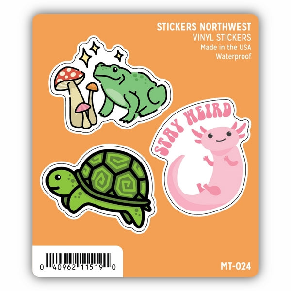 Cute Amphibians Mini Stickers | Set of 3 | Stickers Northwest | boogie + birdie