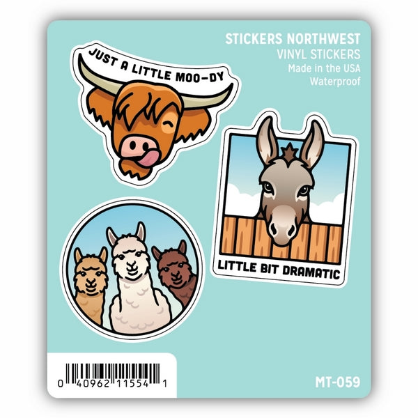Farm Animals Mini Stickers | Set of 3 | Stickers Northwest | boogie + birdie