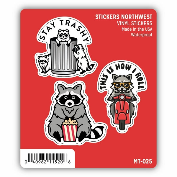 Raccoon Mini Stickers | Set of 3 | Stickers Northwest | boogie + birdie
