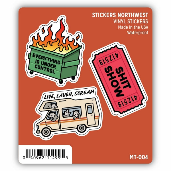 Snarky Phrases Everything is Under Control Mini Stickers | Set of 3 | Stickers Northwest | boogie + birdie