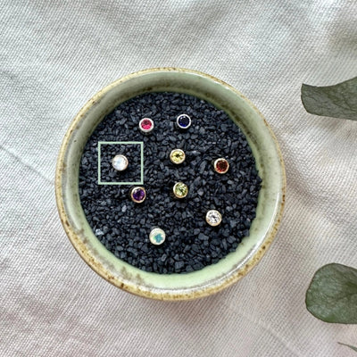 Moonstone Gold Kindred Stud Earrings | Open Fire | boogie + birdie