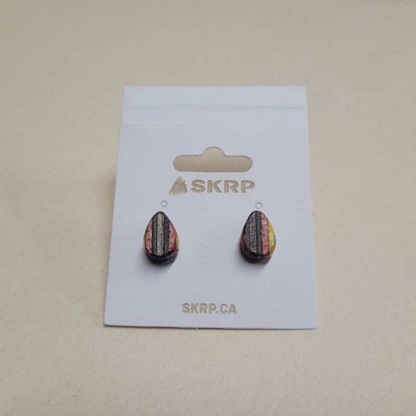 Upcycled Skateboard Rain Drop Stud Earrings | SKRP | boogie + birdie