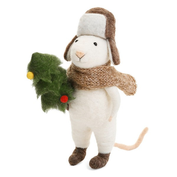 Mouse with Tree Felt Tabletop Decor | Holiday | boogie + birdie