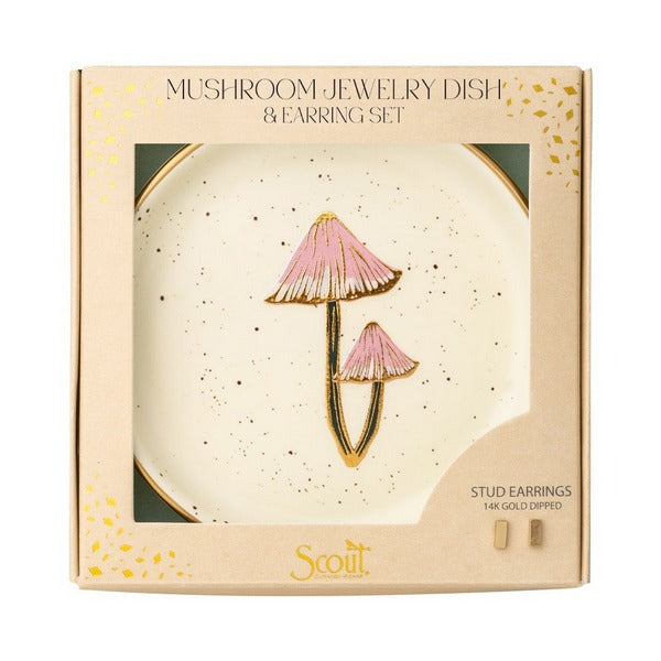 Mushroom Trinket Dish With Stud Earrings Set | Scout | boogie + birdie