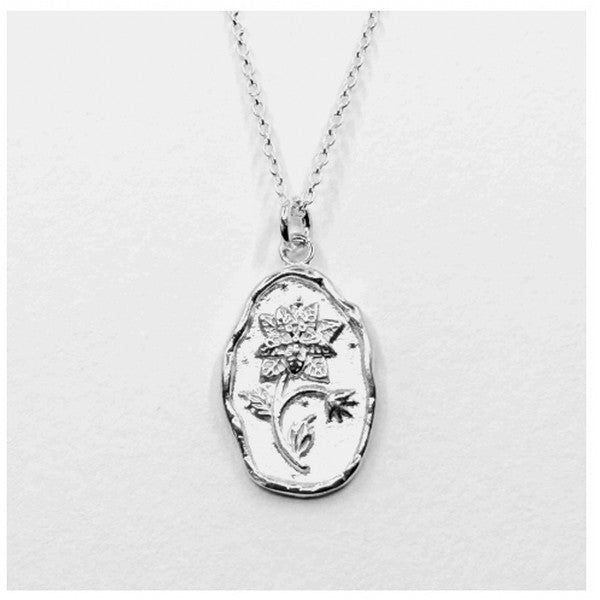 Silver December Birth Month Flower Necklace | Narcissus | boogie + birdie