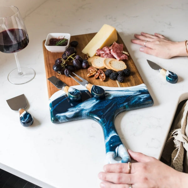 Navy & White Metallic Cheese Knife Set | Entertaining | boogie + birdie