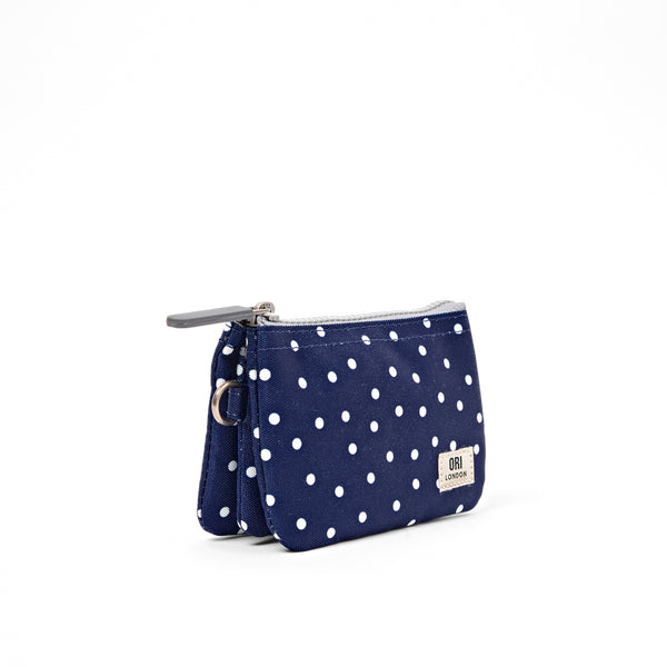Navy Polka Dot Carnaby Wallet | Ori London | boogie + birdie