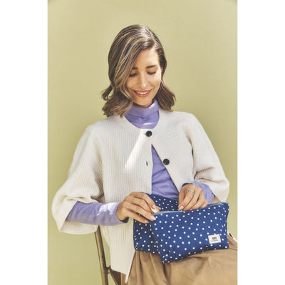 Navy Polka Dot Maida Vale Pouch | Ori London | boogie + birdie