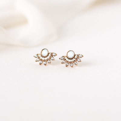 White Opal Nico Fan Earrings | Jewellery | boogie + birdie