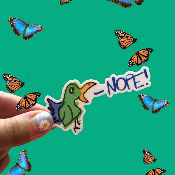 Nope Bird Sticker | Evil Llama and Friends | boogie + birdie