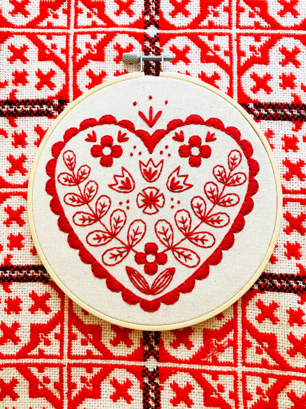 Nordic Heart Embroidery Kit | Hook, Line & Tinker | boogie + birdie


