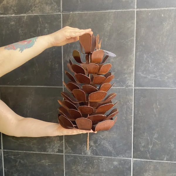 Rust Pinecone Metal Outdoor Decor | Northbound Elements | boogie + birdie