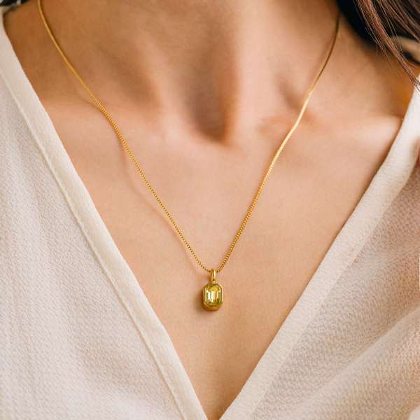 Gold Citrine November Birthstone Waterproof Necklace | Lover's Tempo | boogie + birdie