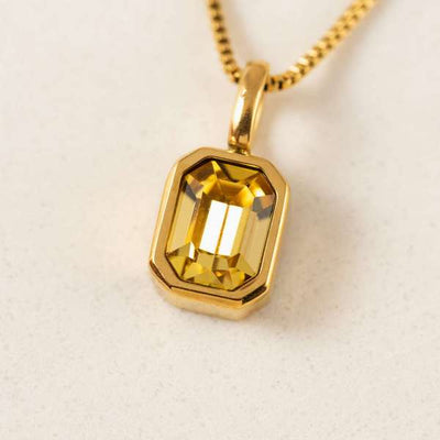 Gold Citrine November Birthstone Waterproof Necklace | Lover's Tempo | boogie + birdie