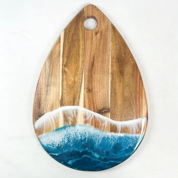 Ocean Vibes Raindrop Acacia Cheese Board | Lynn & Liana | boogie + birdie 