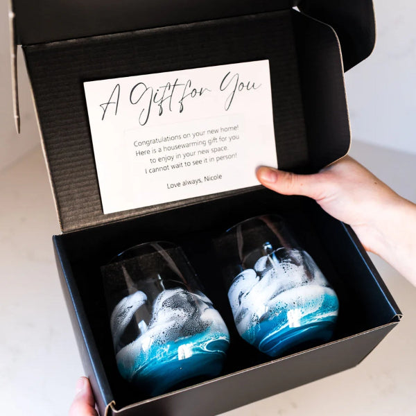 Ocean Vibes Stemless Wine Glasses | Set of 2 | Lynn & Liana | boogie + birdie