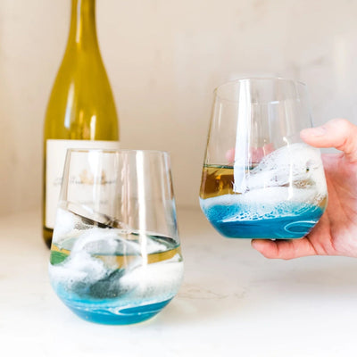 Ocean Vibes Stemless Wine Glasses | Set of 2 | Lynn & Liana | boogie + birdie