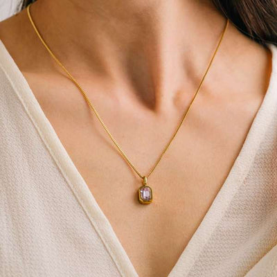 Gold Opal October Birthstone Waterproof Necklace | Lover's Tempo | boogie + birdie
