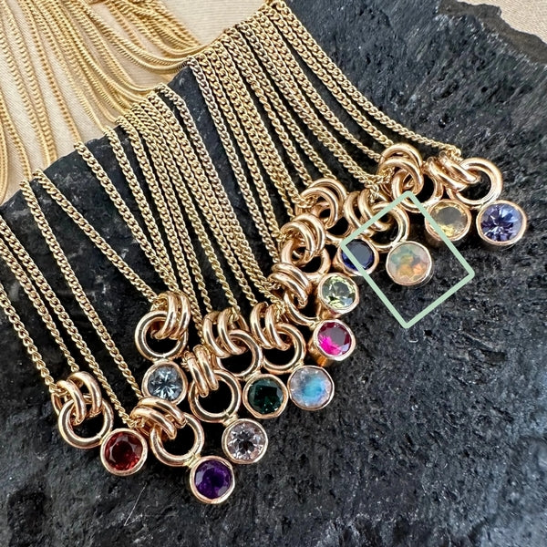 Gold Opal Kindred Birthstone Necklace | Open Fire | boogie + birdie