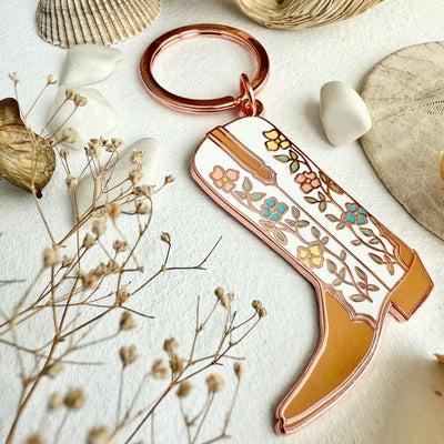Dolly Cowboy Boot Enamel Keychain (KC25DOLLY) | Pika & Bear | boogie + birdie